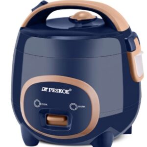 Compact Dual-Tone Travel Rice Cooker (Navy Blue)